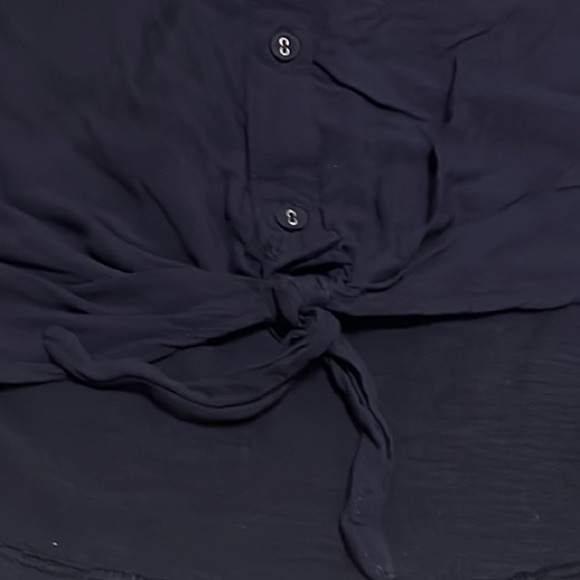 AVA&VIV, V-Neckline, Button Down, Roll-Up Sleeves Top, Blue, Size 4X - Picture 6 of 8